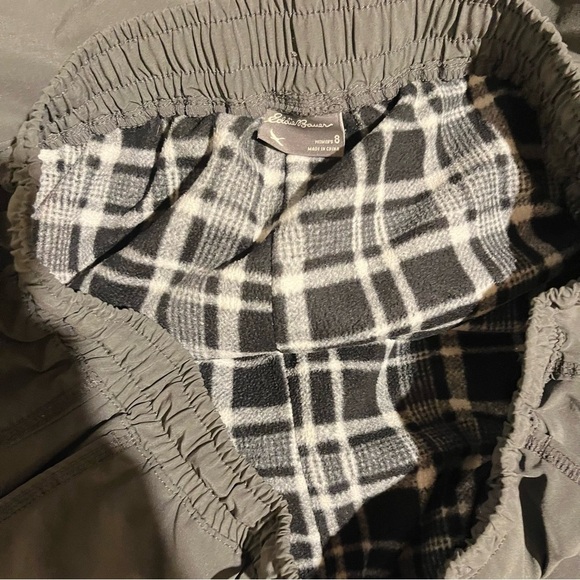 Eddie Bauer Polar Fleece Lined Jogger Pants Women Sz 8 Flannel Cargo Pockets - Picture 8 of 12